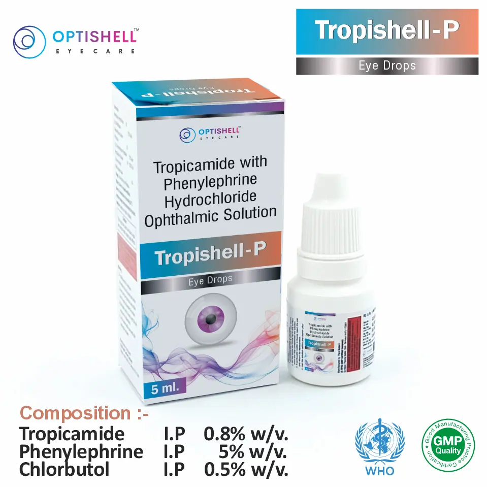 Tropicamide 0.8% Phenylephrine 5% Tropishell P Eye Drop Best Price PCD Opportunity